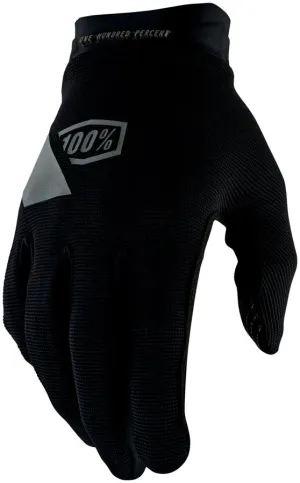 100% Ridecamp Gel Gloves - Black, Full Finger, Large