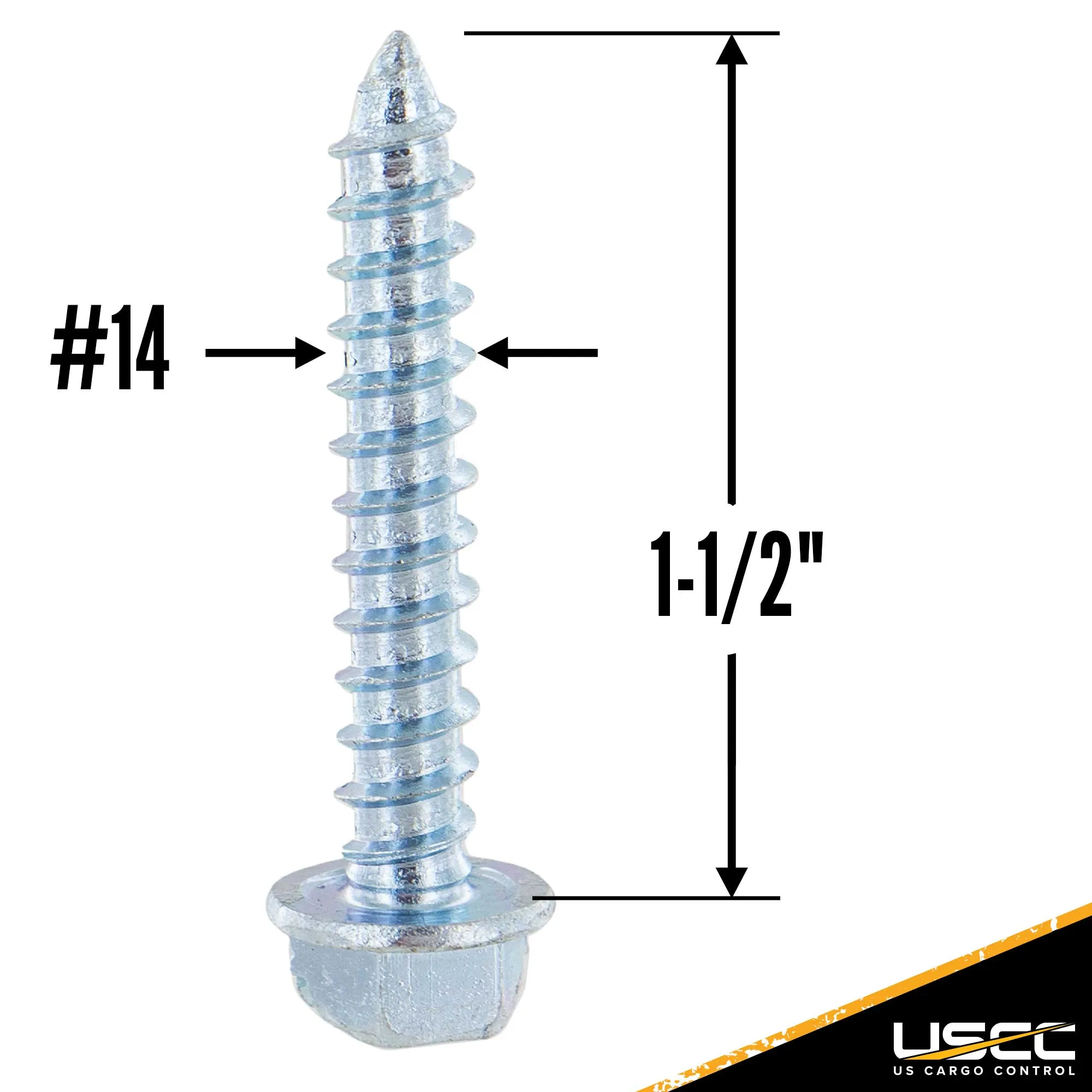 #14 x 1-1/2" E-Track Hex Head Wood Screw Pack (10 pk)