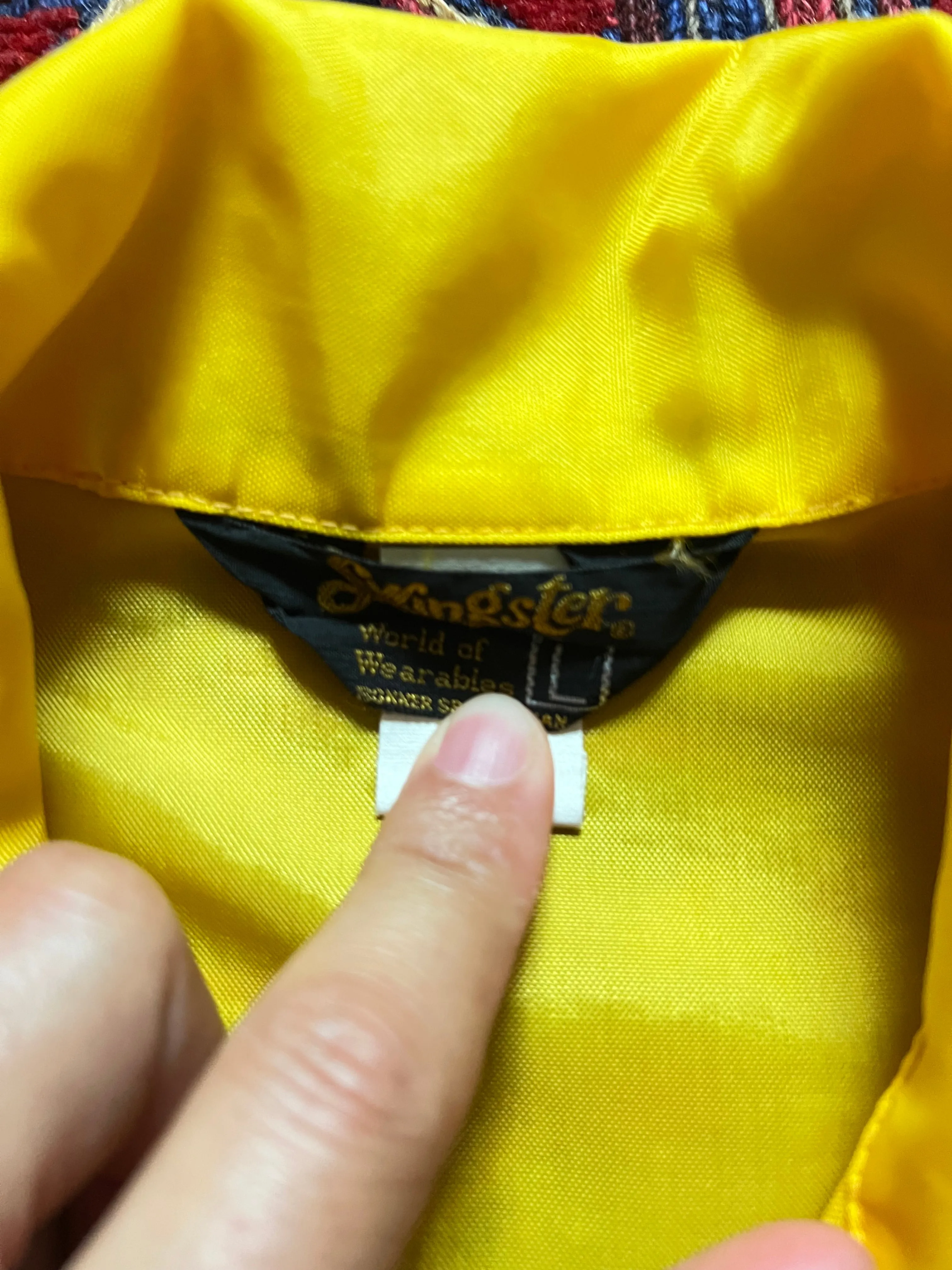 1970s Swingster Race Stripe Windbreaker Jacket Yellow