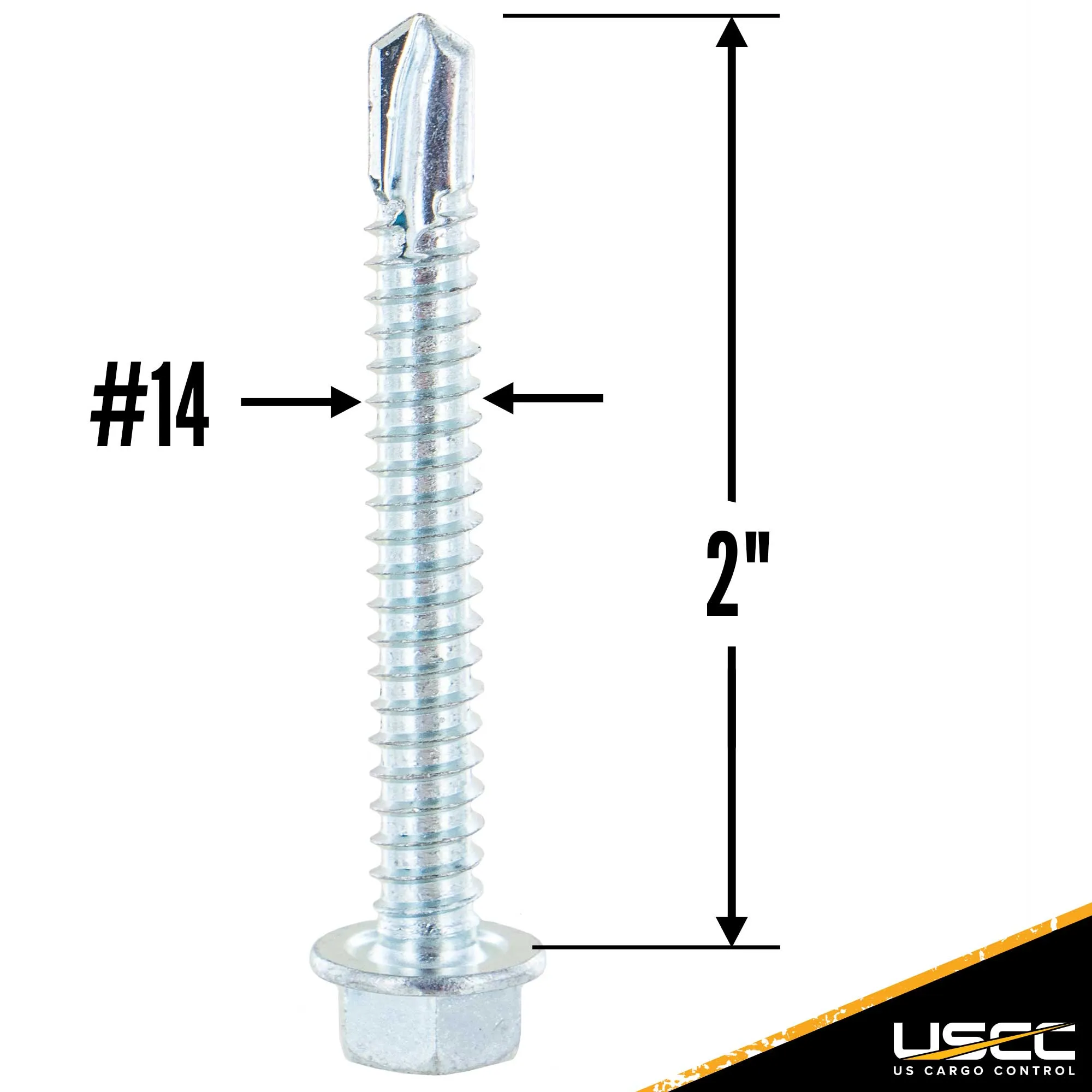 2" E-Track Hex Screw Pack w/ Self Drilling Tip (10 pk)