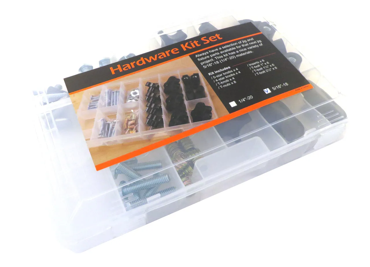 46 Piece T Track Jig Hardware Kit 1/4" x 20 TPI