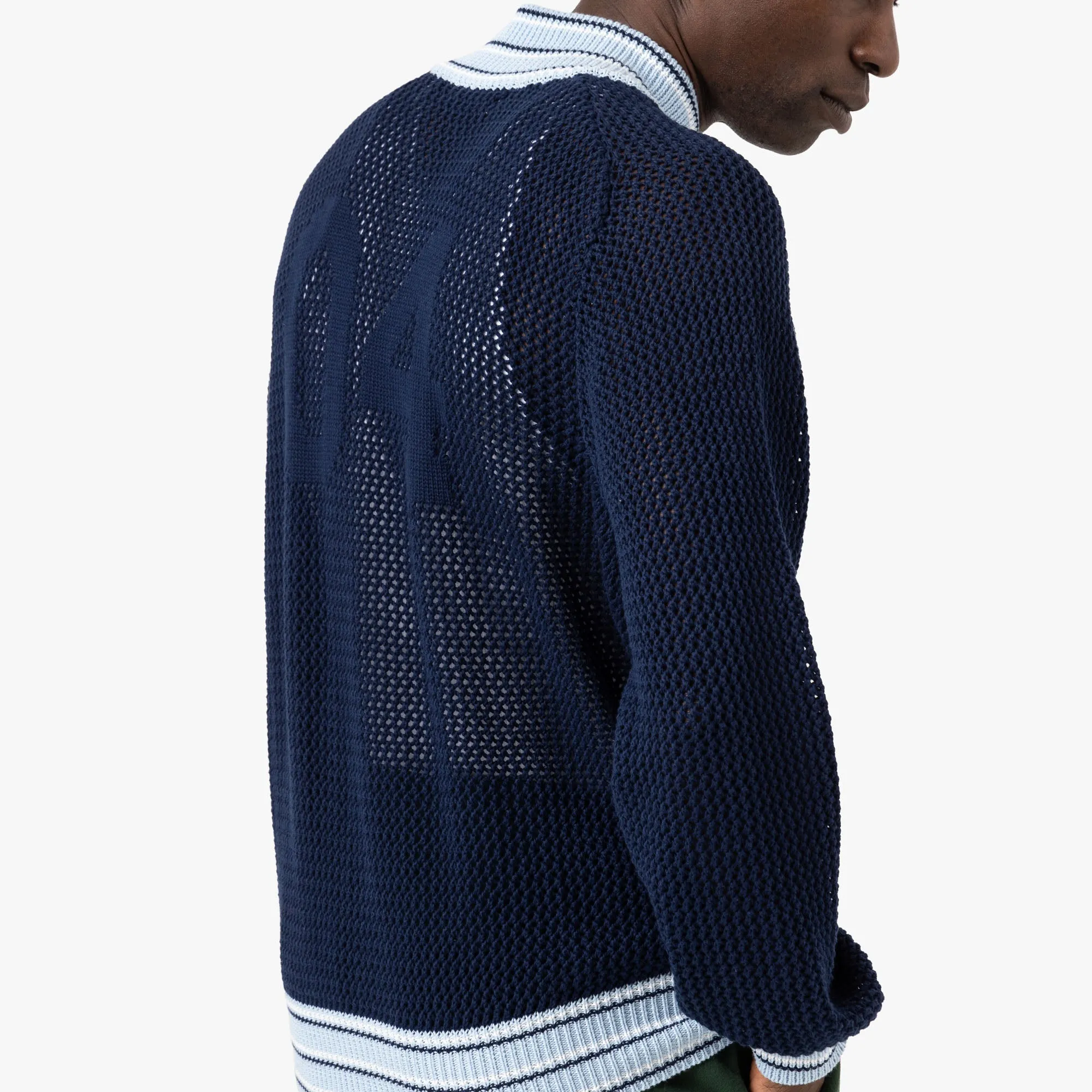 4YE Knit Track Jacket / Navy / White