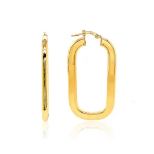 9ct Yellow Gold Track Earrings - 8M91Q