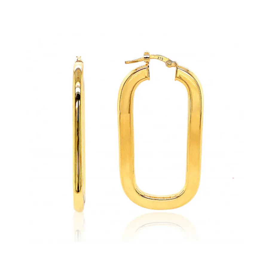 9ct Yellow Gold Track Earrings - 8M91Q