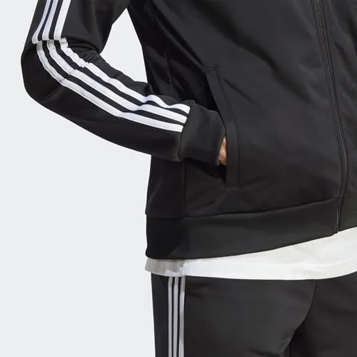 adidas Men's Sportswear Basic 3-stripes Tricot Track Suit, Black, Large