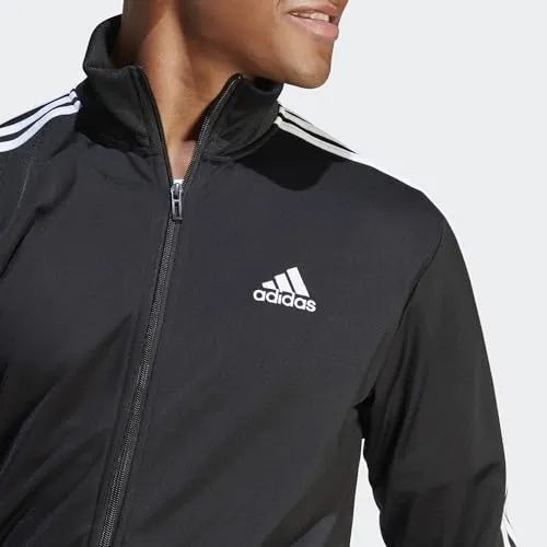 adidas Men's Sportswear Basic 3-stripes Tricot Track Suit, Black, Large