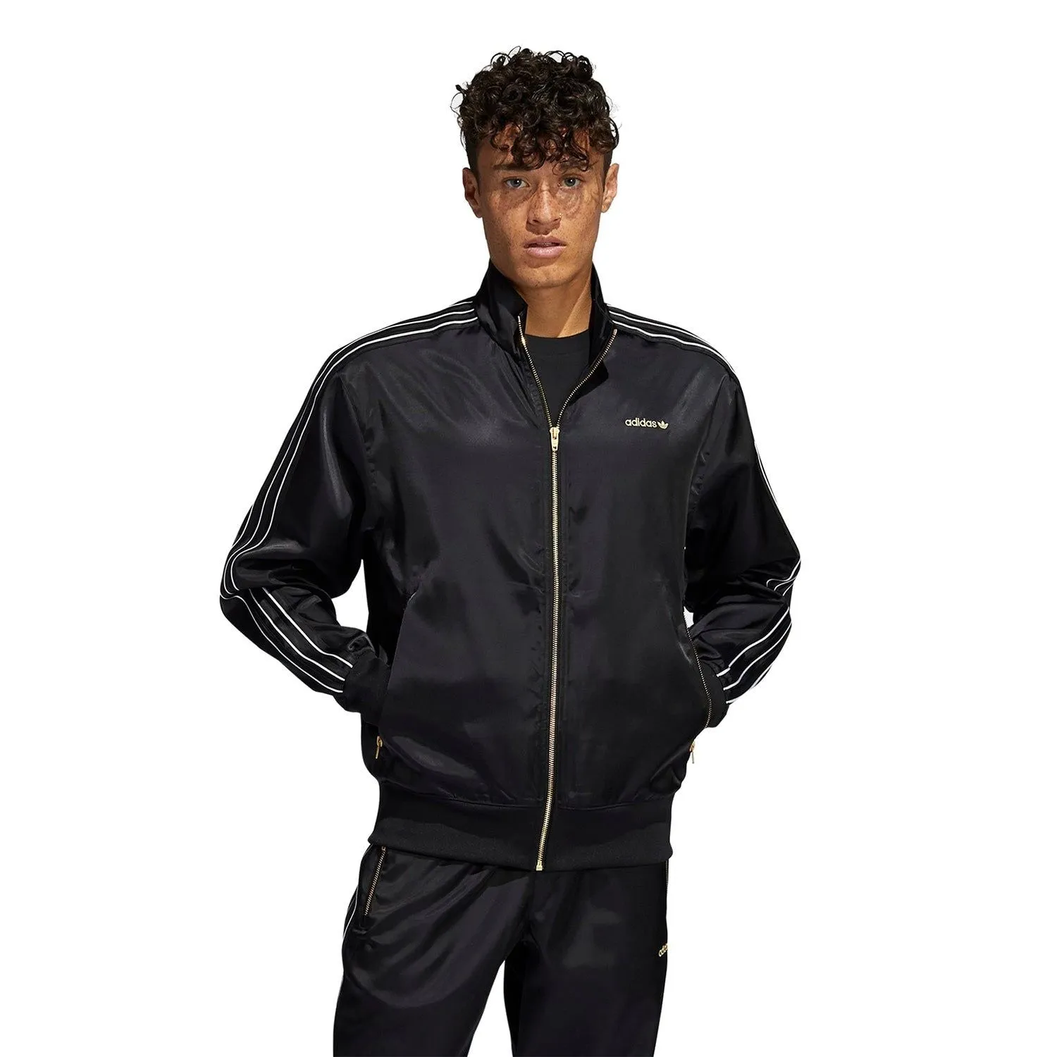 adidas Originals SPRT Firebird Satin Track Top - Black