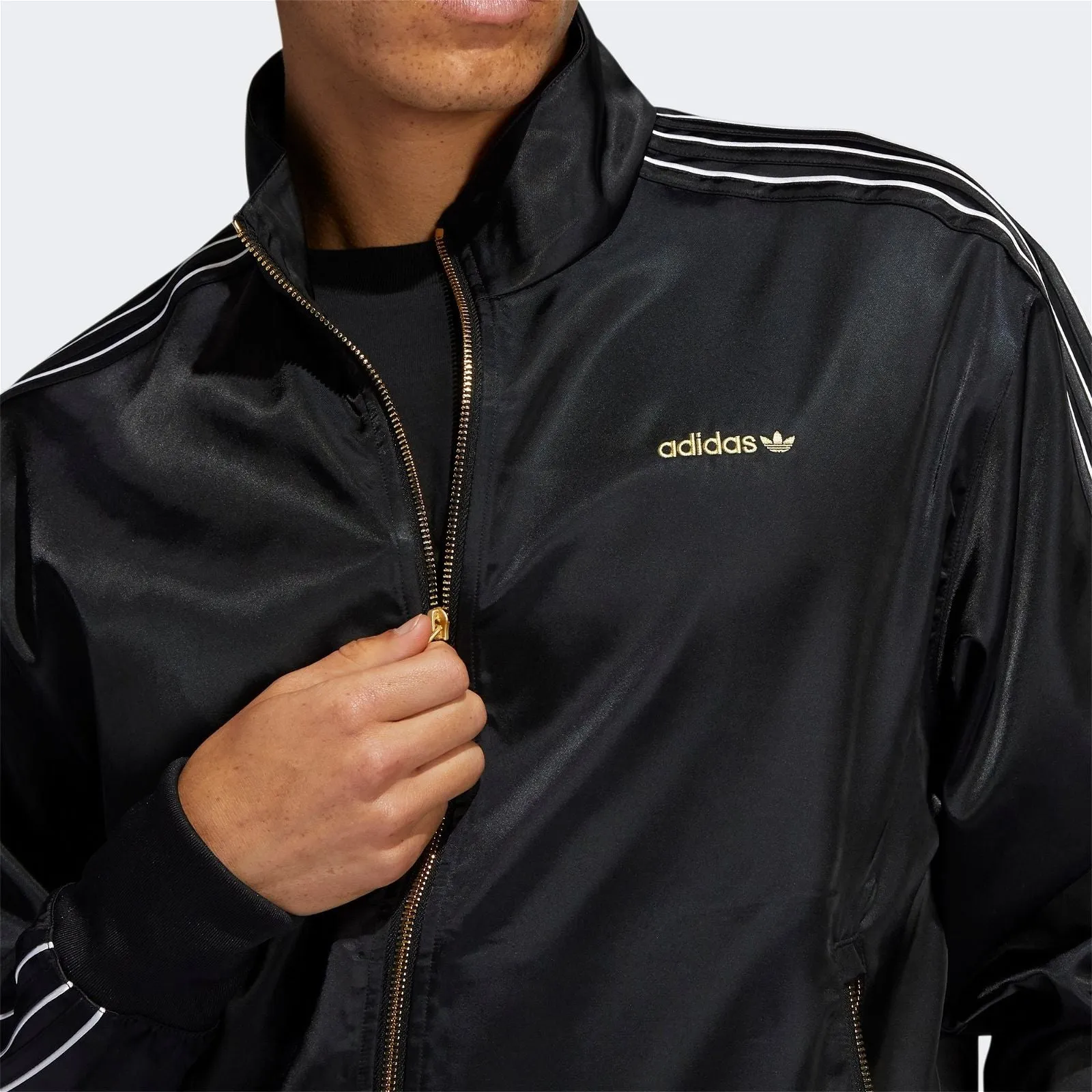 adidas Originals SPRT Firebird Satin Track Top - Black