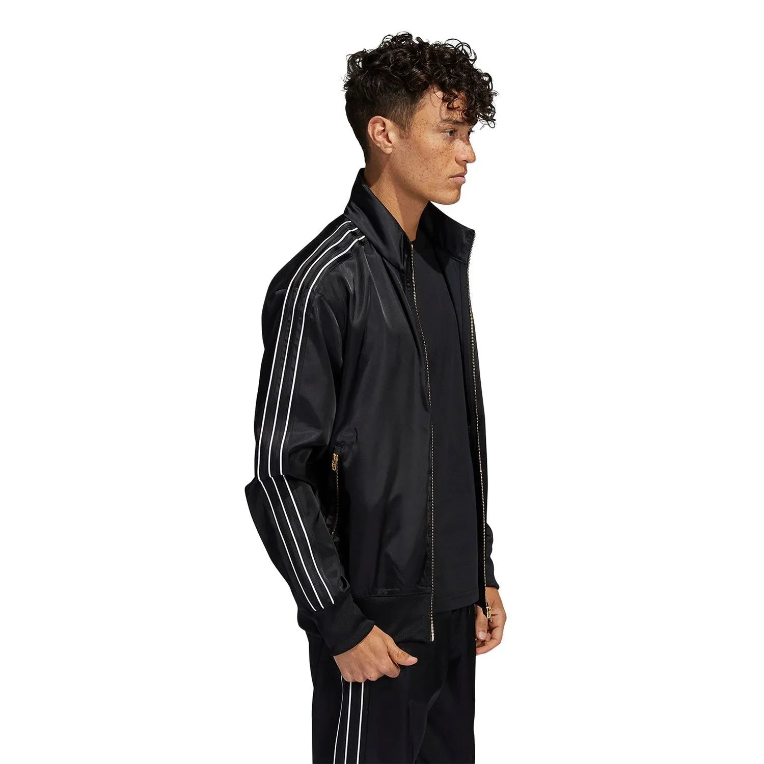 adidas Originals SPRT Firebird Satin Track Top - Black