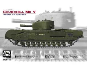 AFV Club Military 1/35 British Churchill Mk V Infantry Tank w/95mm/L23 Howitzer Gun Kit