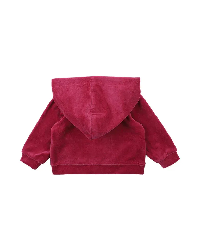 BEBE LUCIE VELOUR ZIP HOODIE