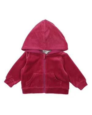 BEBE LUCIE VELOUR ZIP HOODIE