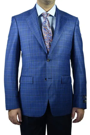 Berragamo "Fancy" New Blue Windowpane Blazer