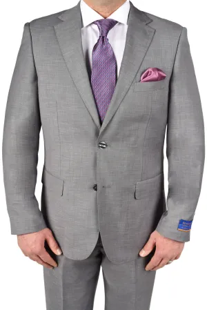 Berragamo "Napoli" Light Grey 2-Button Notch Sharkskin Suit