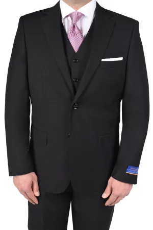 Berragamo "Napoli" Solid Black 2-Button Notch Suit