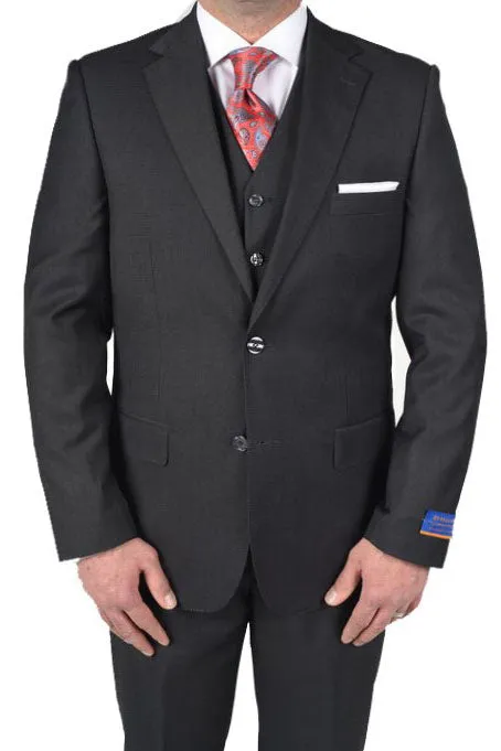 Berragamo "Napoli" Solid Charcoal 2-Button Notch Suit