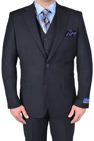 Berragamo "Napoli" Solid Navy 2-Button Notch Suit