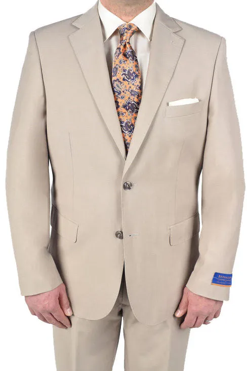 Berragamo "Napoli" Solid Tan 2-Button Notch Suit