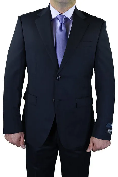 Berragamo Solid Navy 2-Button Notch Suit