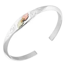 Black Hills Gold / Silver / White / Black Bangle Bracelet