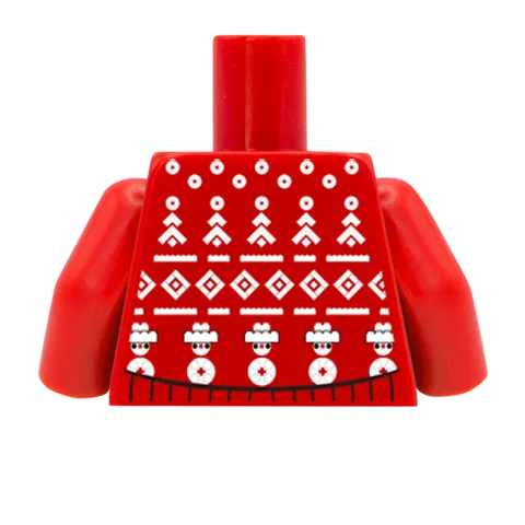 Brick Snowmen & Tree's Christmas Jumper - CUSTOM DESIGN MINIFIGURE TORSO