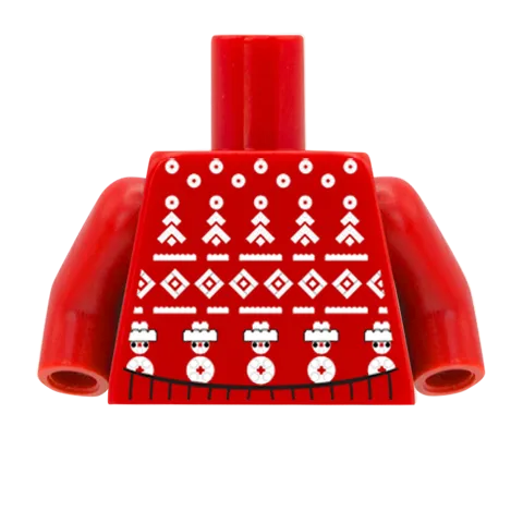 Brick Snowmen & Tree's Christmas Jumper - CUSTOM DESIGN MINIFIGURE TORSO