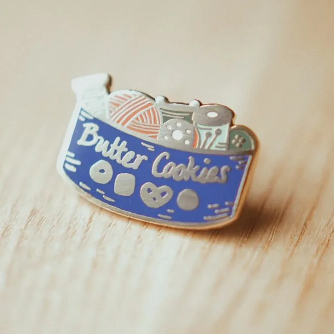 Butter Cookie Sewing Kit Enamel Pin - Justine Gilbuena