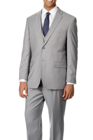 Caravelli Solid Light Grey Vested Slim Suit