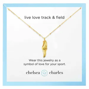 CC Sport Gold Track and Field Winged Shoe Charm Necklace