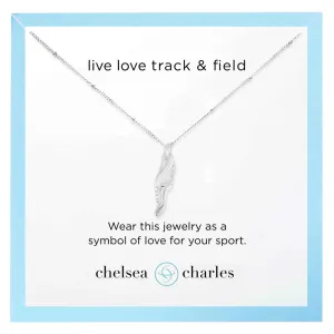 CC Sport Silver Track and Field Winged Shoe Charm Necklace