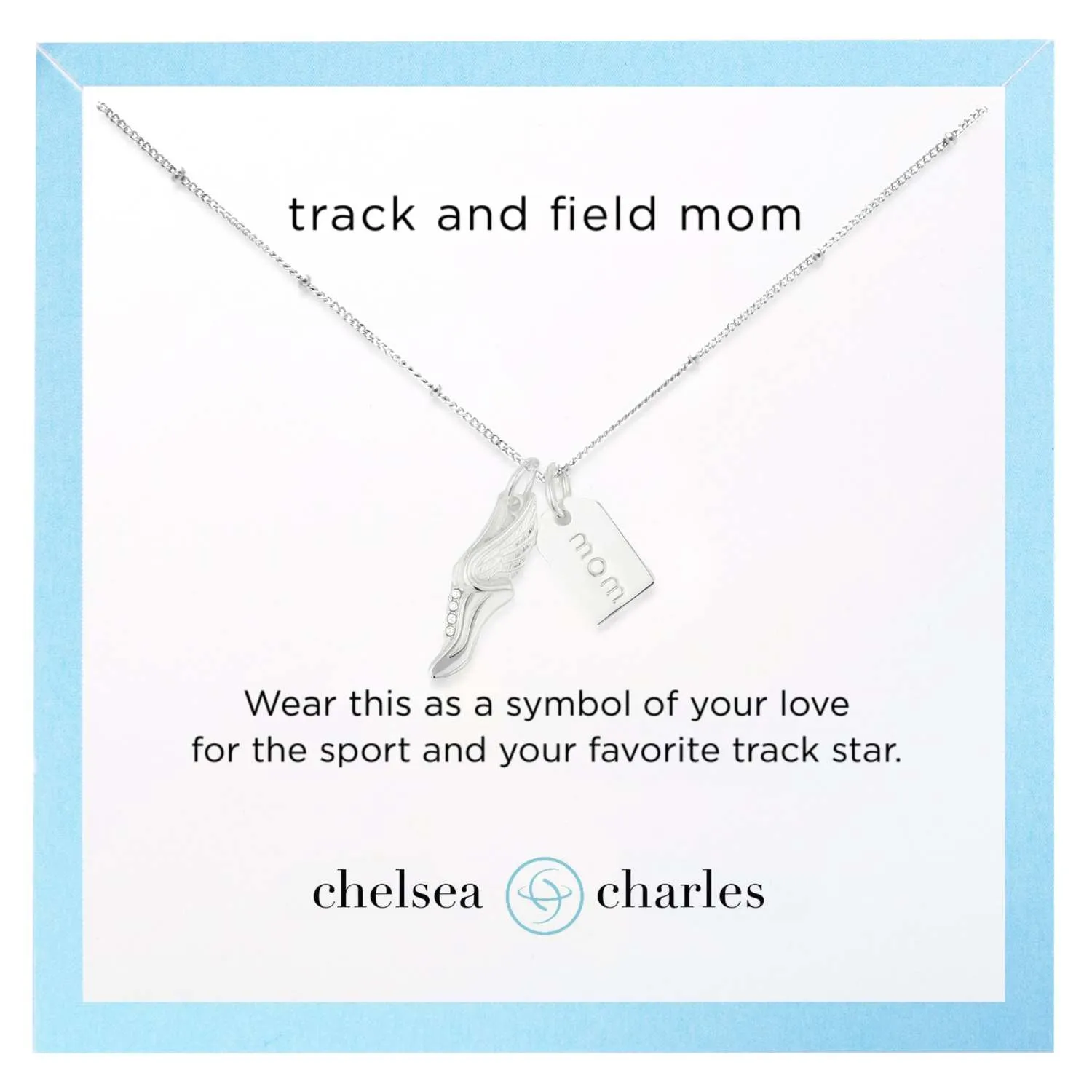 CC Sport Track and Field Mom Double Charm Necklace