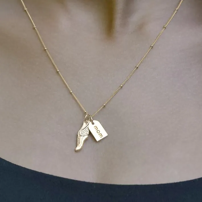 CC Sport Track and Field Mom Double Charm Necklace