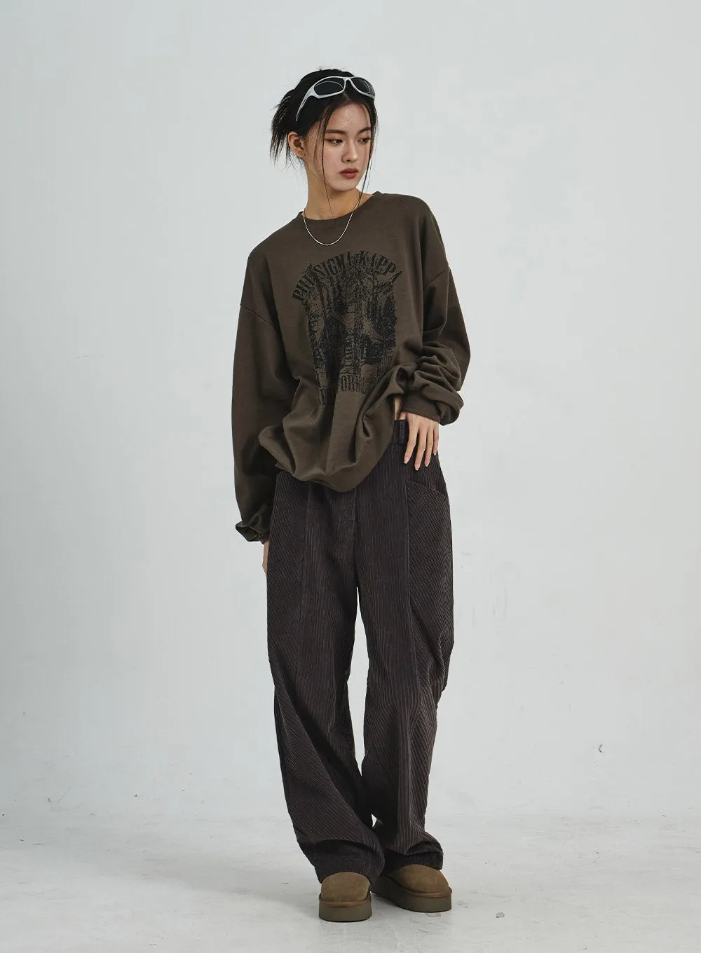 Corduroy Wide Pants CD07