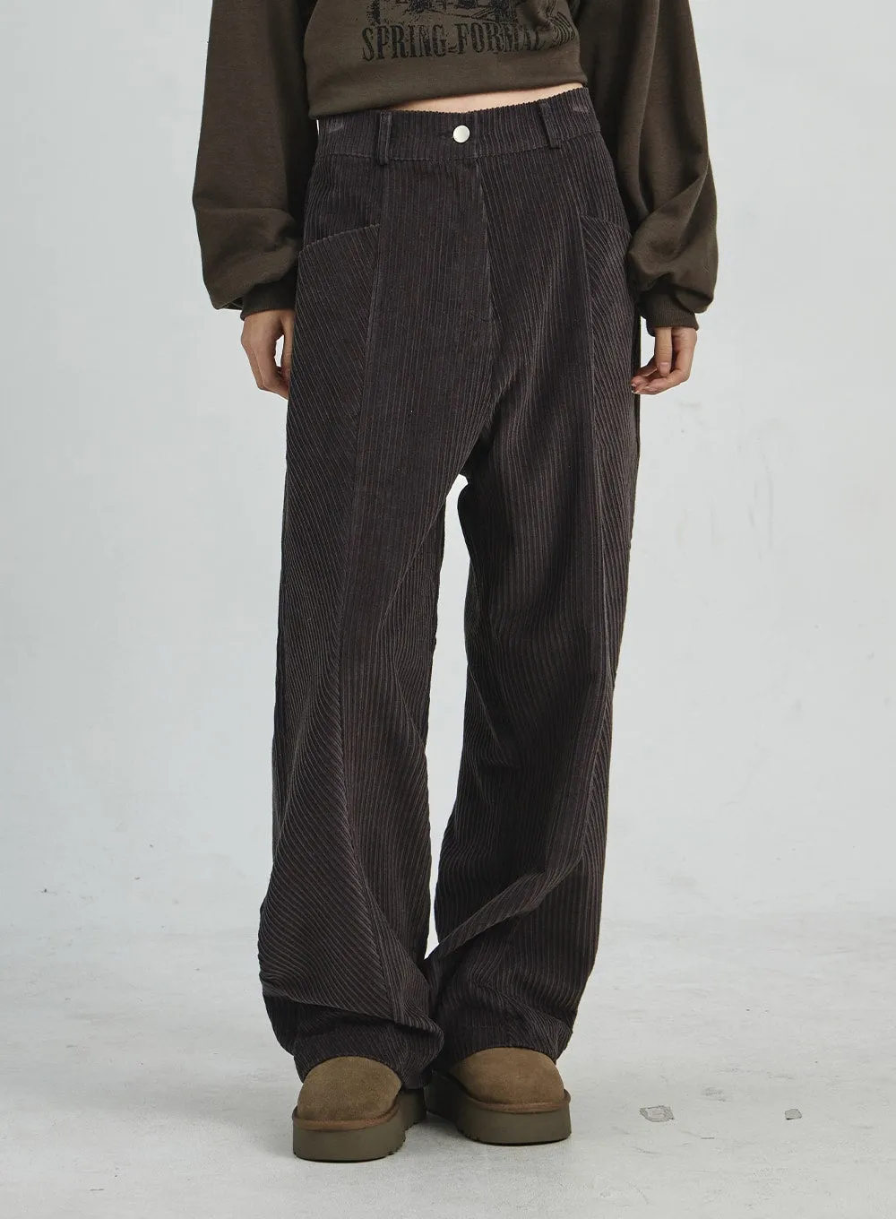 Corduroy Wide Pants CD07