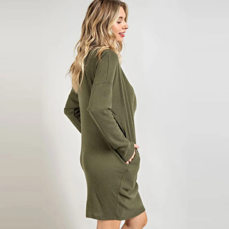 Cowl Neck Sweater Dress