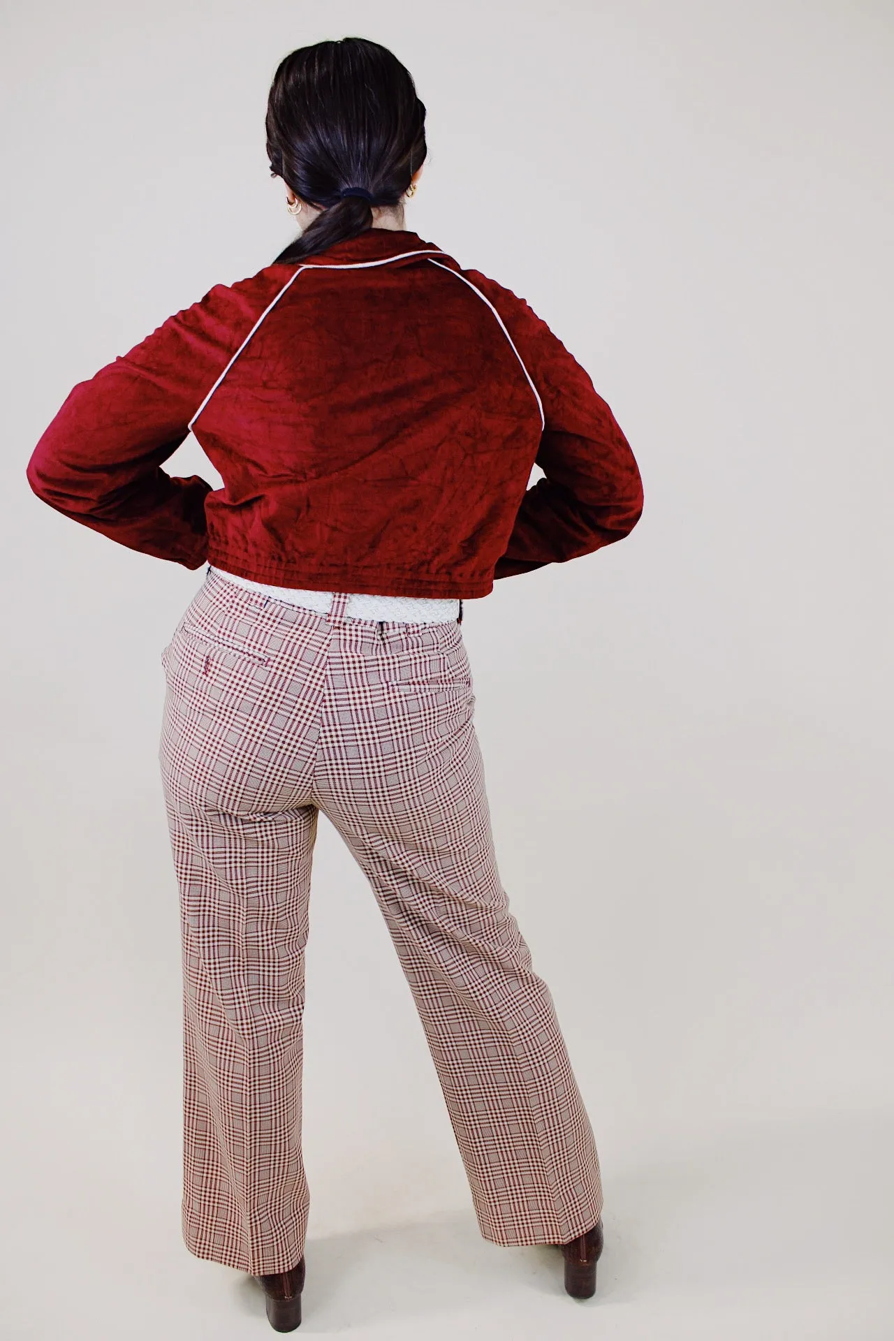 Cropped Velour Track Jacket