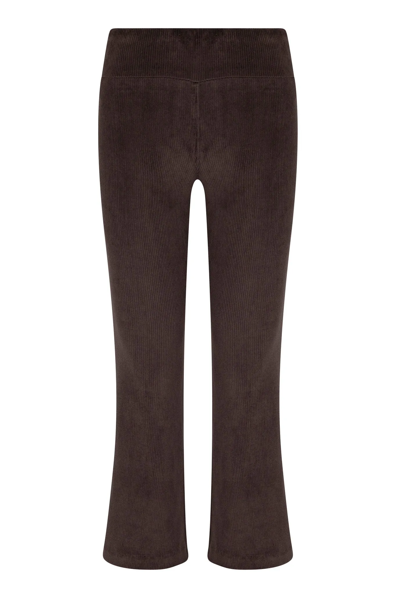 Dark Chocolate Corduroy Crop Flare Pants