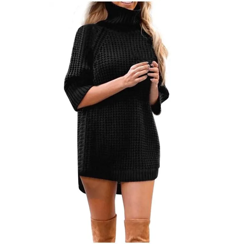 FashionSierra - Fashion Women Casual Irregular Long Sweater Dress Knitted Sweater Top