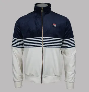 Fila Vintage Merrick Stripe Velour Track Jacket Fila Navy/Gardenia