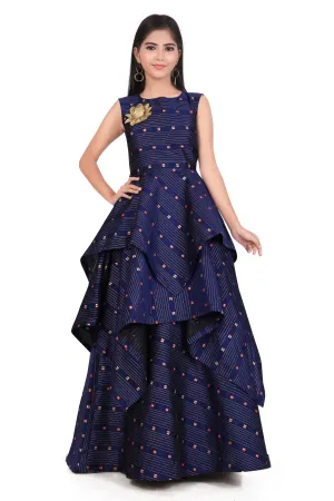 Girl's Maxi Blue Dress Gown for kids