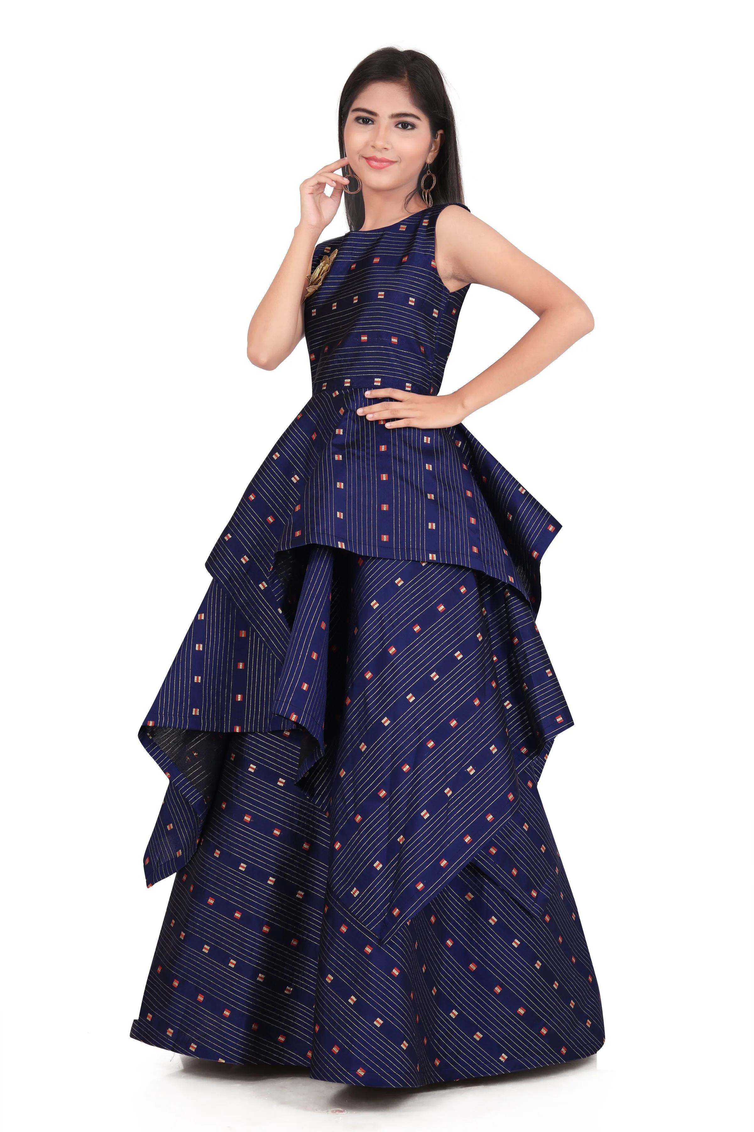 Girl's Maxi Blue Dress Gown for kids