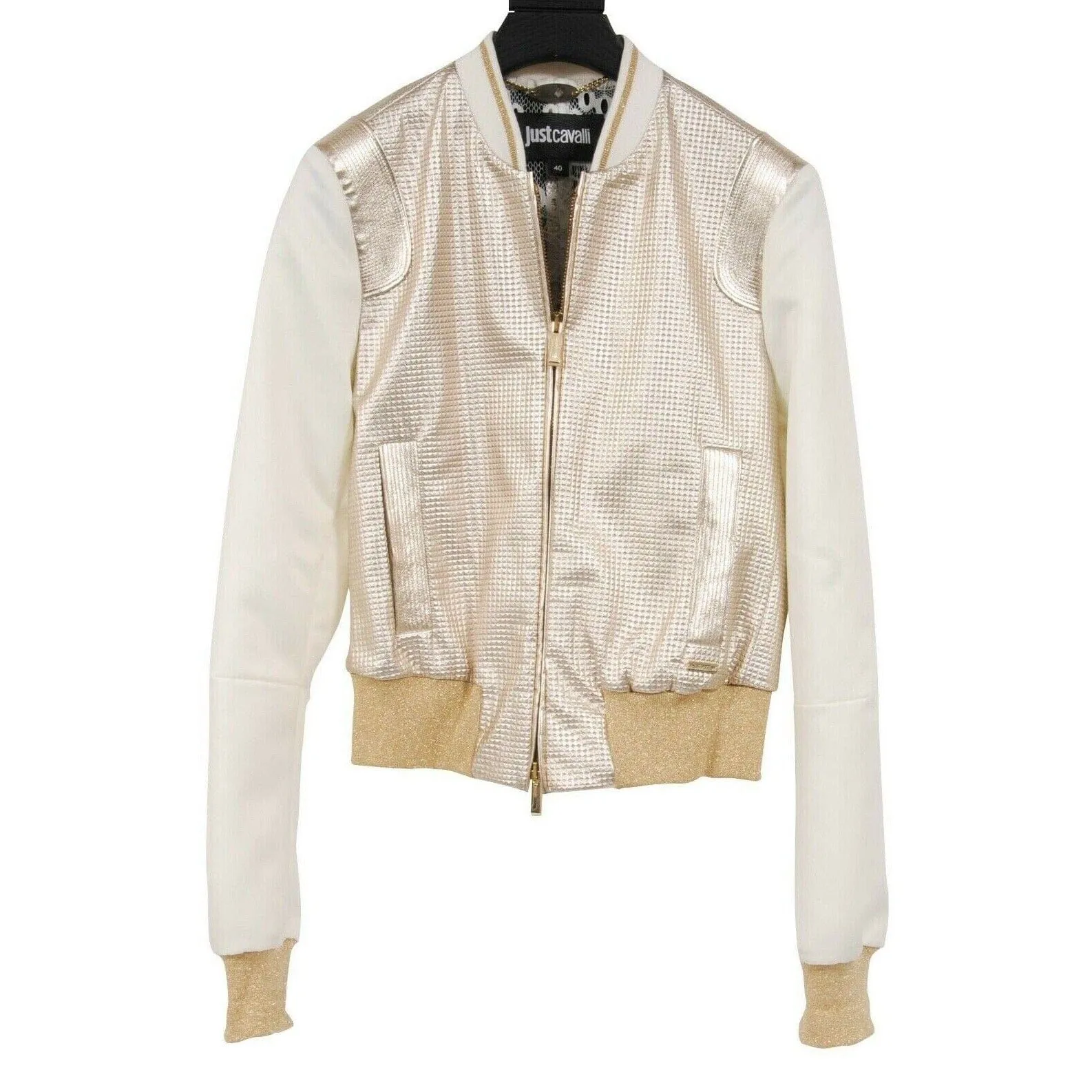 Gold White Bomber Track Jacket