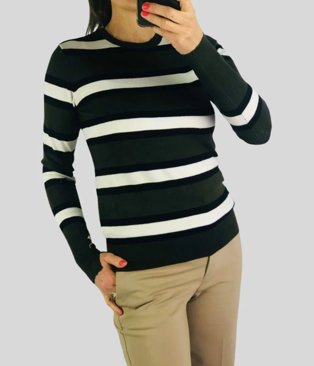 Green & Black Striped Jumper