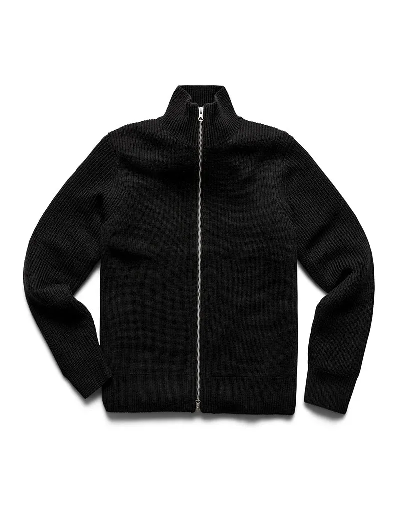 Heavyweight Merino Vinnie Track Jacket Black