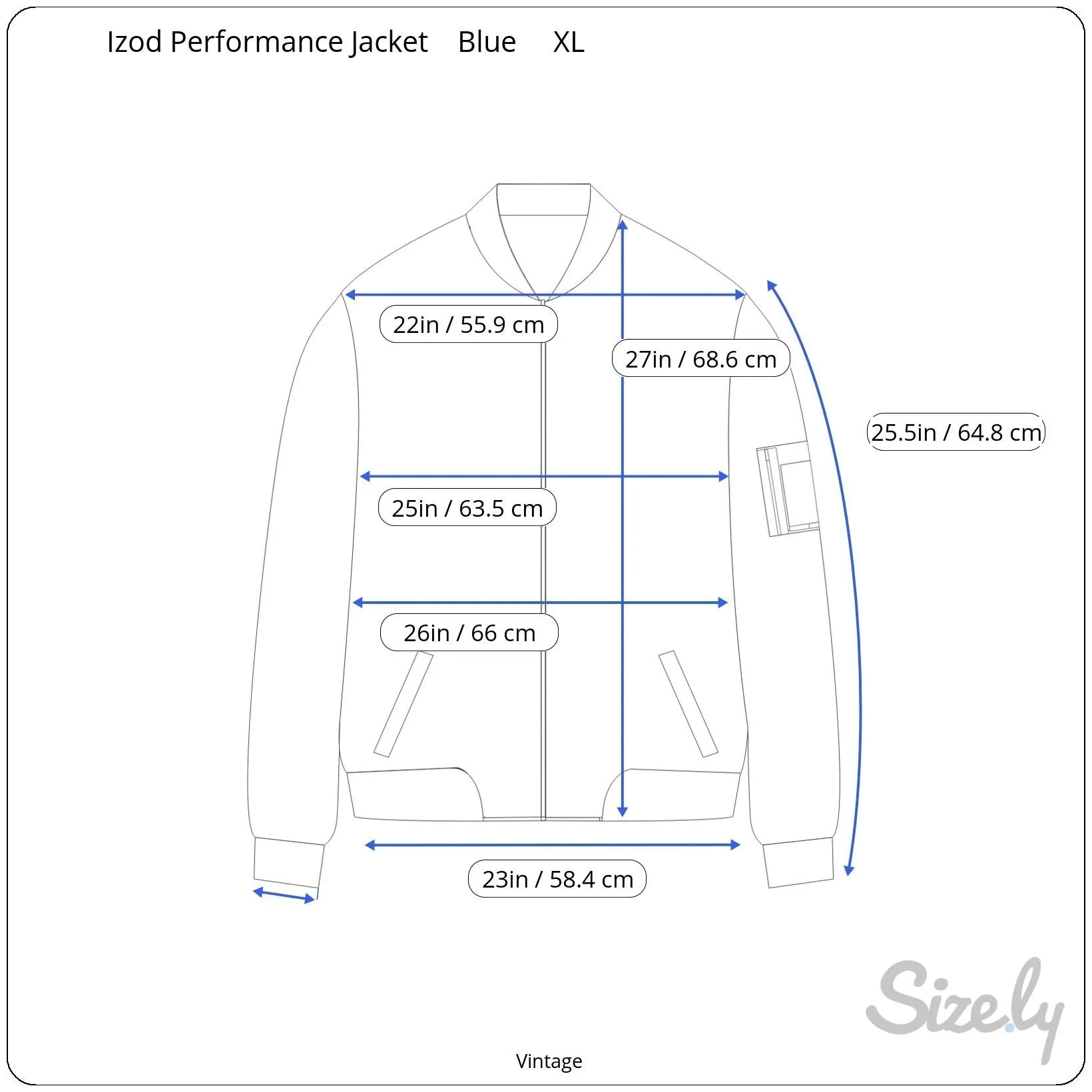 Izod PerformX Thermo Technology Mens Zip-Up Blue Gray Athletic Track Jacket XL