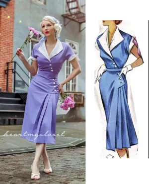 JulieAnn - 1950s pleated vintage dress