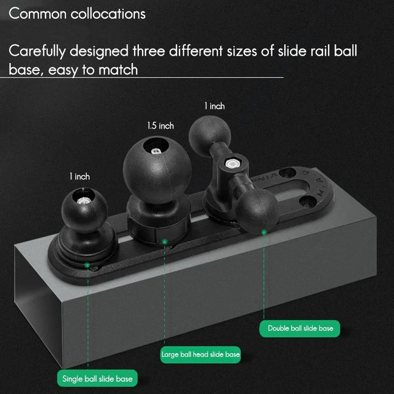 Kayak Slide Track Rail Bracket Ball Head Base