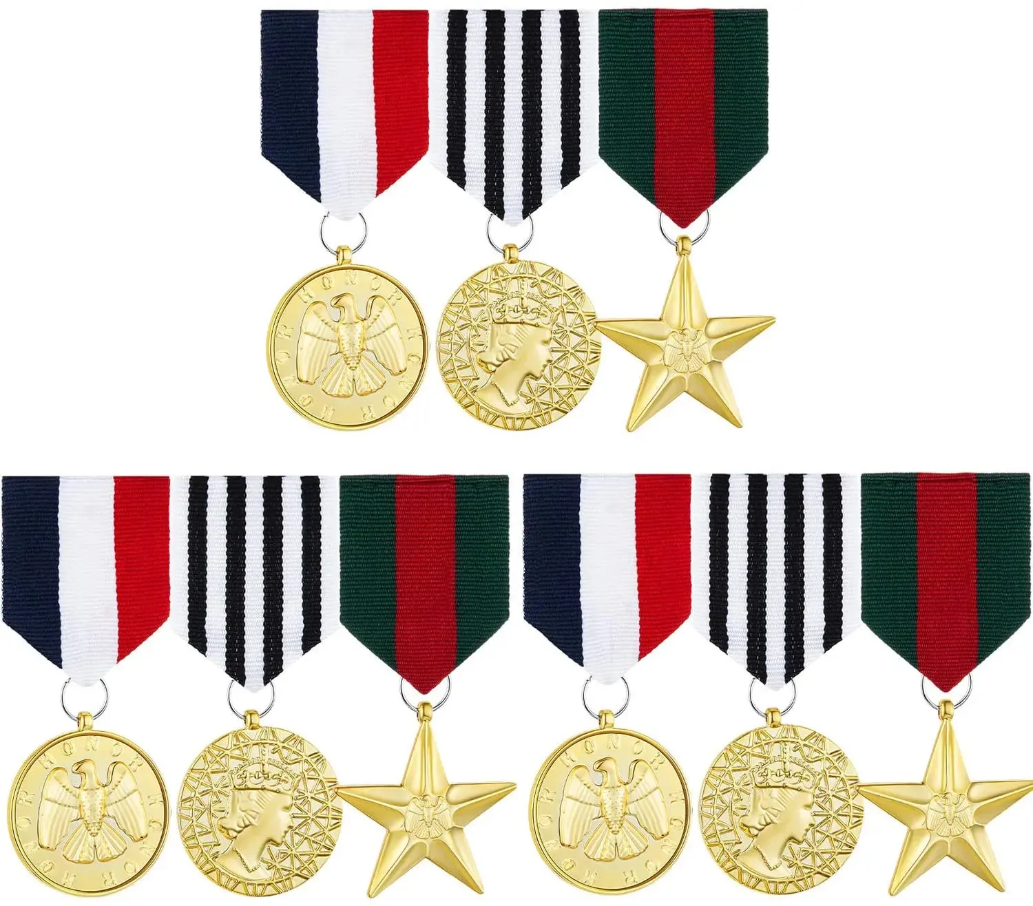 Kids 3 Sets Costume Military Badge Medal