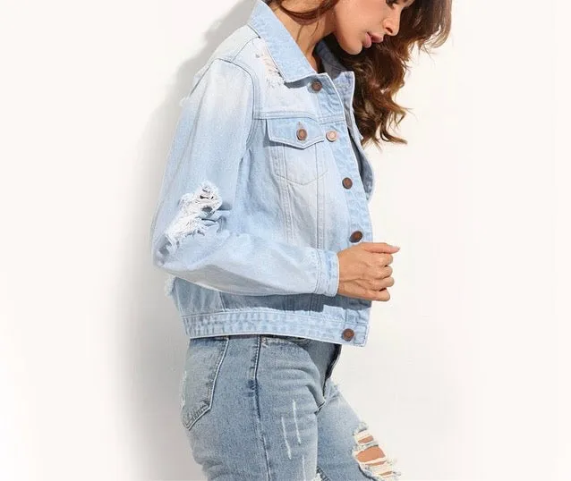 Ladies Distressed denim jacket