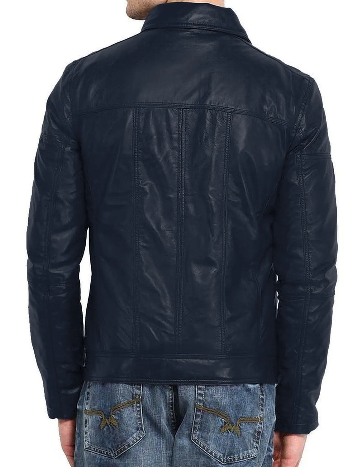 Leather Jackets Hub Mens Genuine Lambskin Leather Jacket (Black, Regal Jacket) - 1501205